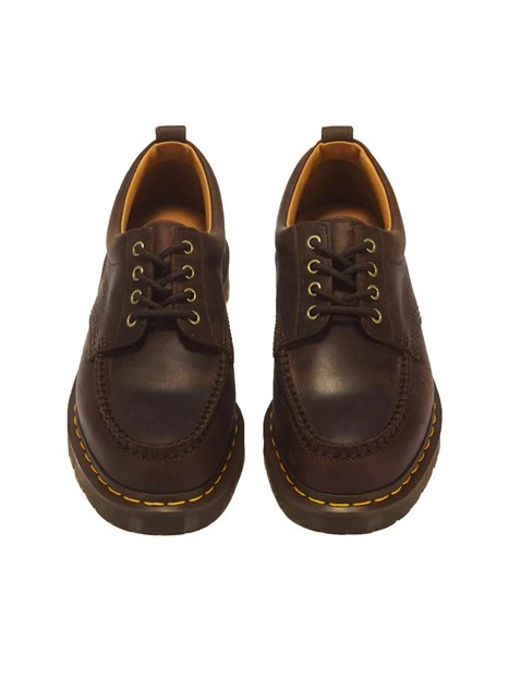 STRINGATE DERBY IN PELLE CRAZY HORSE CON PUNTA MOC TOE UOMO MARRONE