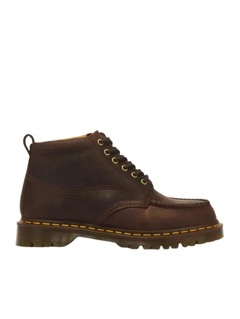 ANFIBI IN PELLE CRAZY HORSE CON PUNTA MOC TOE UOMO MARRONE