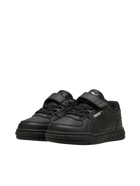 SNEAKERS BASSE PRIMI PASSI RETRÒ CON STRAPPO BAMBINO NERO