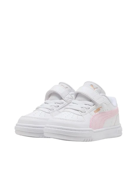 SNEAKERS BASSE PRIMI PASSI RETRÒ CON STRAPPO BAMBINA BIANCO