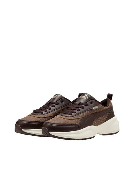 SNEAKERS PLATFORM ANIMALIER DONNA MARRONE