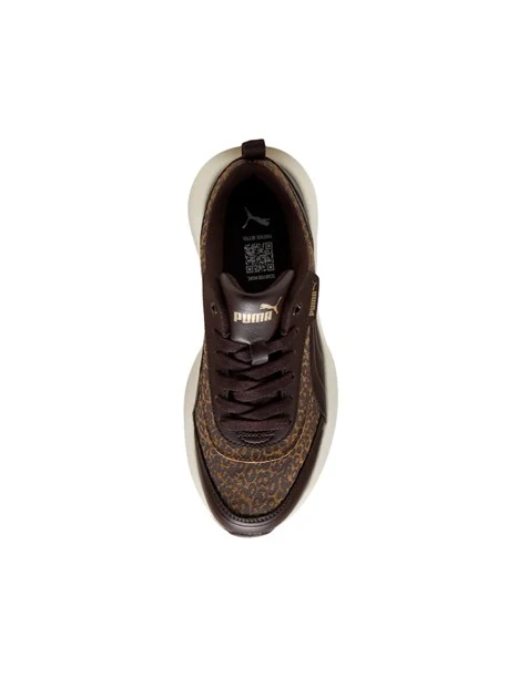SNEAKERS PLATFORM ANIMALIER DONNA MARRONE