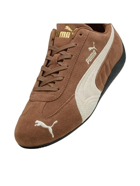 SNEAKERS BASSE IN PELLE SCAMOSCIATA STILE RACING DONNA MARRONE