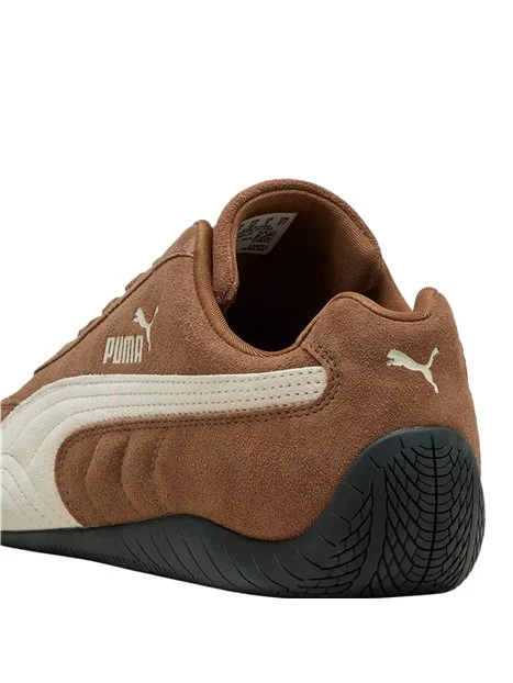 SNEAKERS BASSE IN PELLE SCAMOSCIATA STILE RACING DONNA MARRONE
