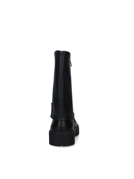 STIVALI CON GAMBALE ALTO E SUOLA CARRARMATO BAMBINA NERO