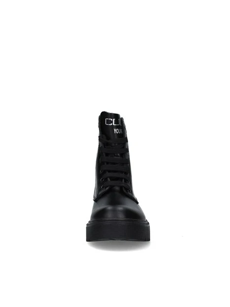 ANFIBI CON LACCI E SUOLA PLATFORM BAMBINA NERO