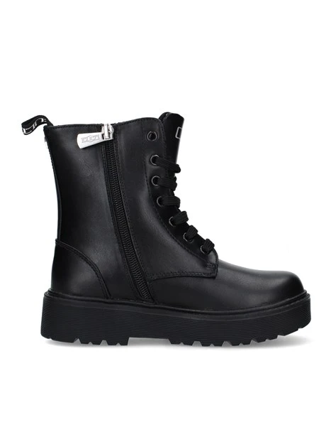 ANFIBI CON LACCI E SUOLA PLATFORM DONNA NERO