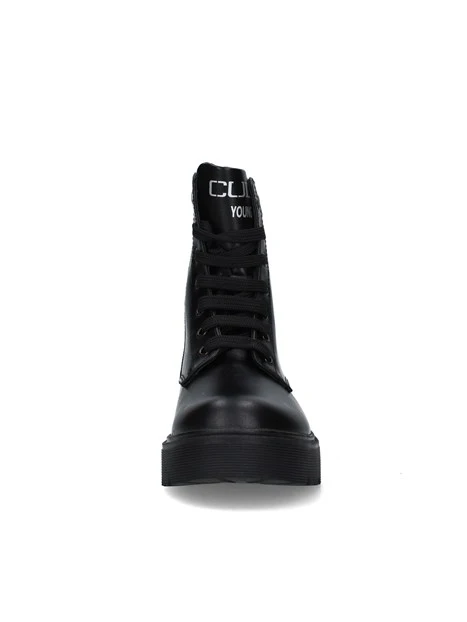 ANFIBI CON LACCI E SUOLA PLATFORM DONNA NERO