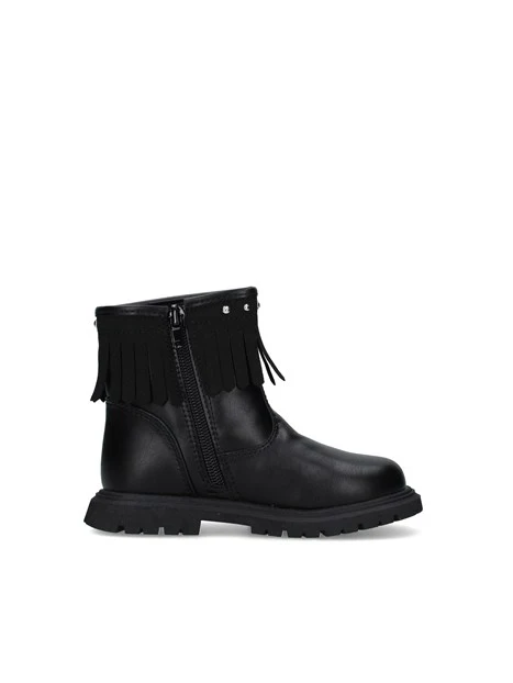 STIVALETTI T-768 CON FRANGE BAMBINA NERO