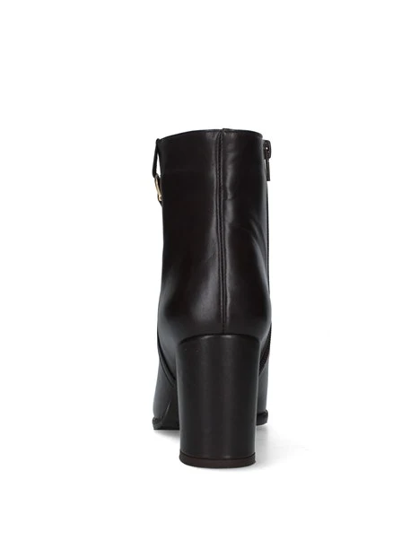 STIVALETTI TACCO ALTO CON DETTAGLIO METALLICO DONNA MARRONE