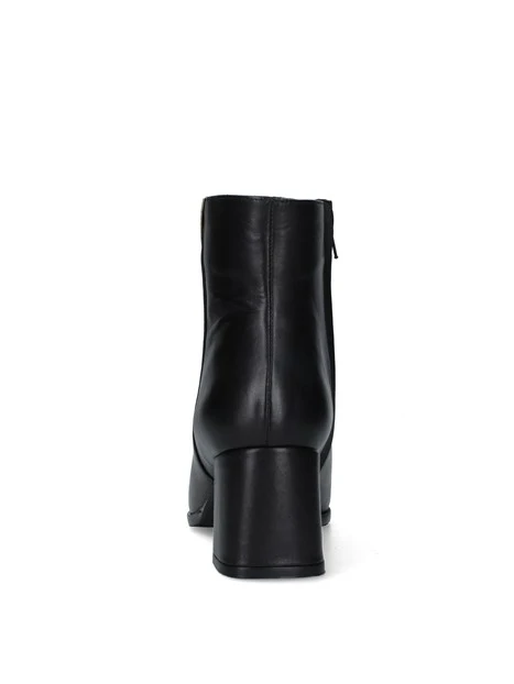 STIVALETTI TACCO ALTO IN PELLE CON DETTAGLIO METALLICO DONNA NERO