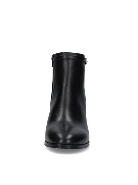 STIVALETTI TACCO CON CINTURINO DONNA NERO