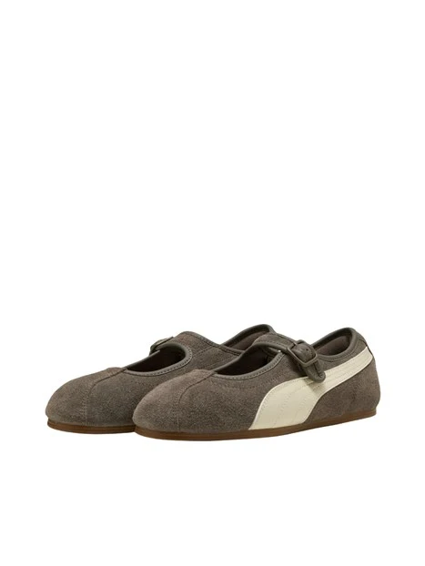 BALLERINE MARY JANE EFFETTO SUEDE DONNA MARRONE