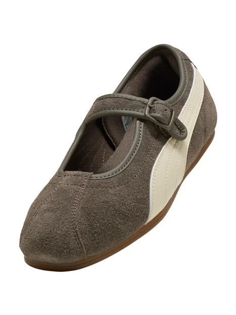BALLERINE MARY JANE EFFETTO SUEDE DONNA MARRONE