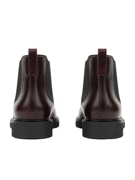 STIVALETTI CON TACCO BASSO CHELSEA IN PELLE DONNA BORDEAUX