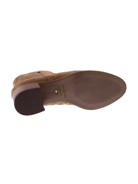 STIVALETTI TACCO BASSO IN SUEDE E TESSILE DONNA BEIGE