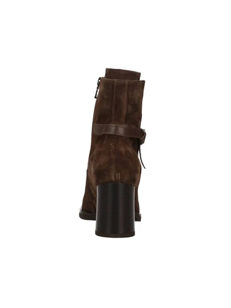 STIVALETTI TACCO ALTO CON ZIP LATERALE IN SUEDE TESTA DI MORO