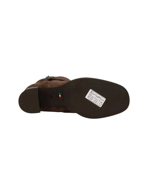 STIVALETTI TACCO ALTO CON ZIP LATERALE IN SUEDE TESTA DI MORO