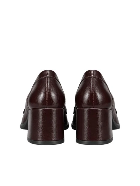 MOCASSINO CON TACCO E NAPPINE DONNA MARRONE