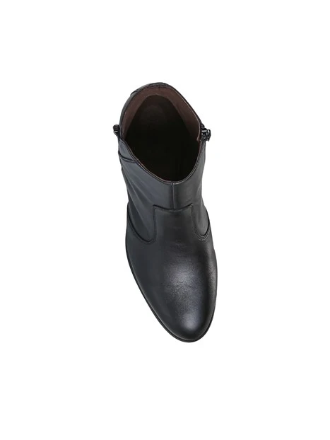STIVALETTI TACCO ALTO CON FIBBIA ESTETICA E PLATEAU IN PELLE DONNA NERO