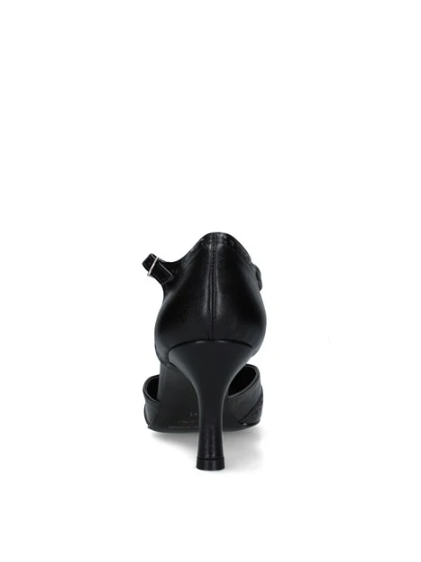 DÉCOLLETÉ CON CINTURINO A T E TRAFORATURE DONNA NERO