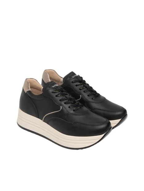 SNEAKERS PLATFORM STRINGATE CON SOLETTA ESTRAIBILE DONNA NERO