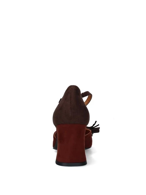 DÉCOLLETÉ CON CINTURINO E NAPPINE DONNA MARRONE