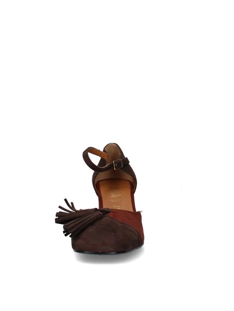 DÉCOLLETÉ CON CINTURINO E NAPPINE DONNA MARRONE