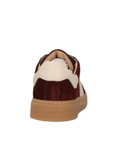 SNEAKERS BASSE IN CAMOSCIO CON BANDA LATERALE DONNA BORDEAUX