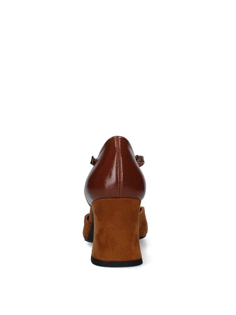DÉCOLLETÉ CON CINTURINO E NAPPINE DONNA CUOIO