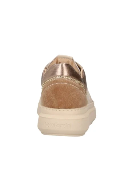 SNEAKERS PLATFORM CON DETTAGLI DORATI DONNA AVORIO
