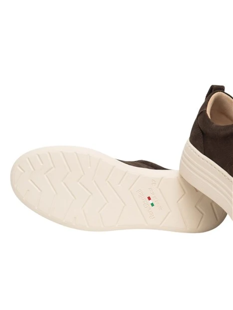 SNEAKERS PLATFORM IN SUEDE CON PON-PON DONNA MARRONE