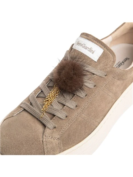 SNEAKERS PLATFORM IN SUEDE CON PON-PON DONNA TORTORA