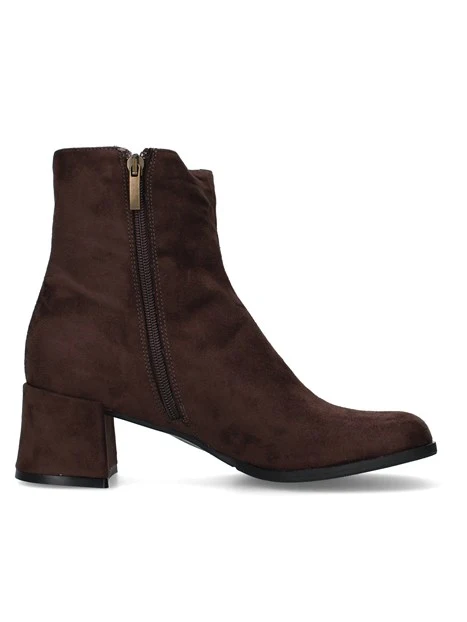 STIVALETTI TACCO ALTO CON ZIP LATERALE DONNA MARRONE