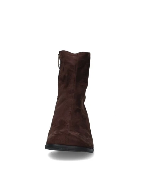 STIVALETTI TACCO ALTO CON ZIP LATERALE DONNA MARRONE