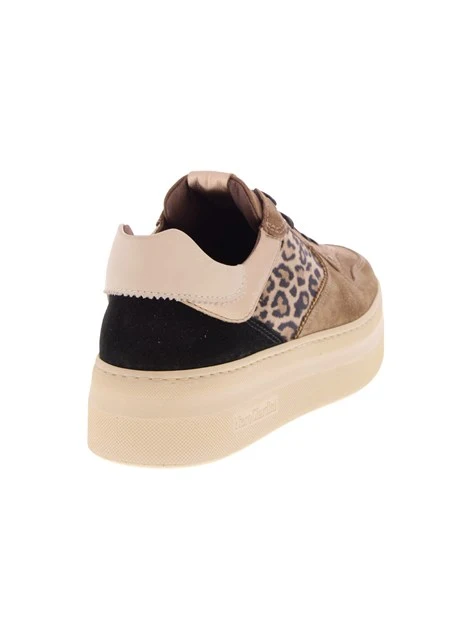SNEAKERS PLATFORM IN CAMOSCIO E LEOPARDATO DONNA MARRONE