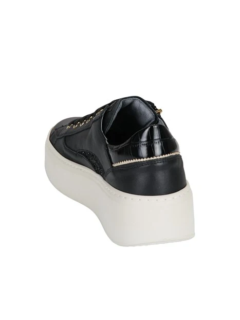 SNEAKERS PLATFORM CON ZIP DECORATIVA DONNA NERA