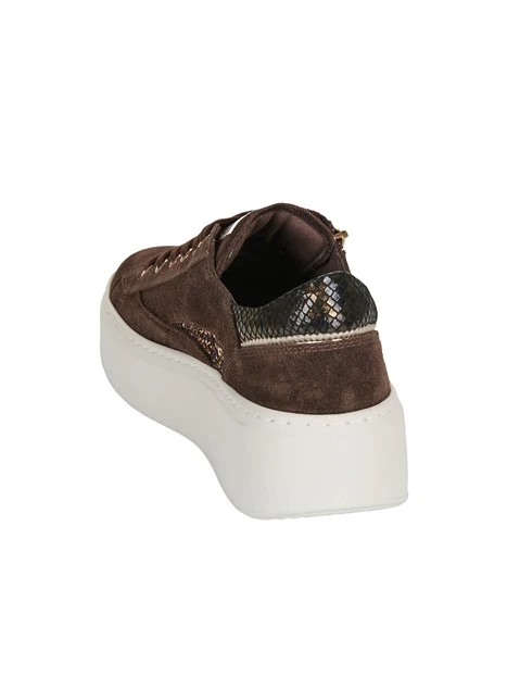 SNEAKERS PLATFORM CON INSERTO GLITTER DONNA TESTA DI MORO
