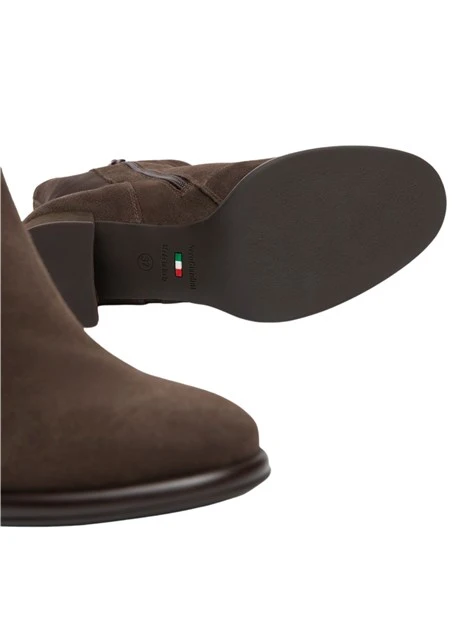 STIVALETTI TACCO ALTO IN SUEDE E MATERIALE TECNICO DONNA MARRONE