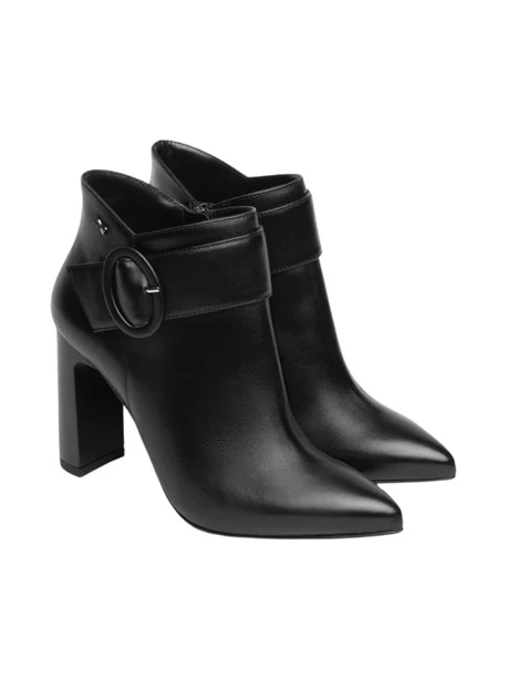 STIVALETTI TACCO ALTO ELEGANTI IN PELLE DONNA NERO