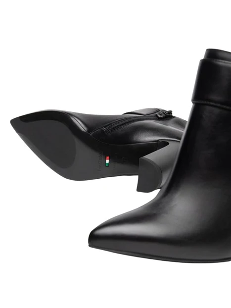 STIVALETTI TACCO ALTO ELEGANTI IN PELLE DONNA NERO