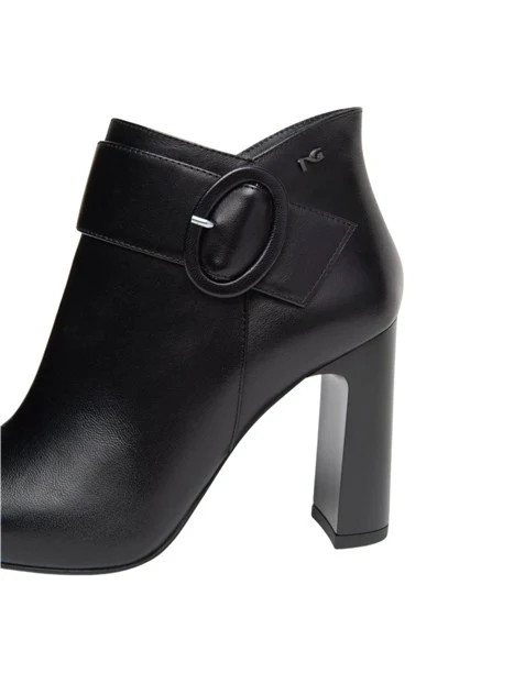 STIVALETTI TACCO ALTO ELEGANTI IN PELLE DONNA NERO
