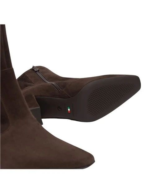 STIVALETTI TACCO ALTO IN SUEDE E LYCRA DONNA MARRONE