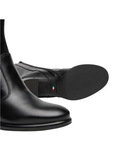 STIVALI TACCO ALTO IN PELLE E LYCRA DONNA NERO