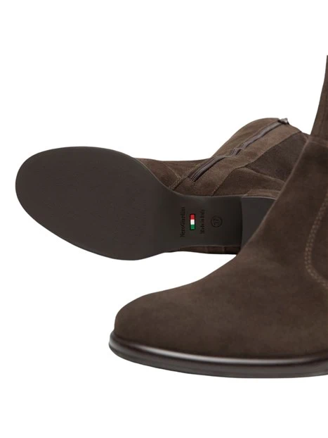 STIVALI TACCO ALTO IN SUEDE E LYCRA DONNA MARRONE