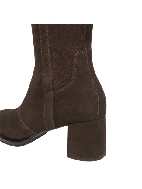 STIVALI TACCO ALTO IN SUEDE E LYCRA DONNA MARRONE