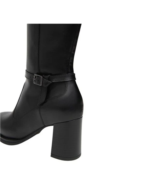 STIVALI ELEGANTI IN PELLE CON ZIP DONNA NERO