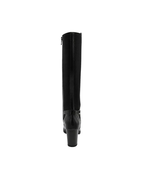 STIVALI TACCO ALTO CON INSERTO ELASTICIZZATO DONNA NERO