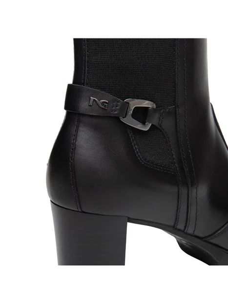 STIVALI TACCO ALTO CON INSERTO ELASTICIZZATO DONNA NERO