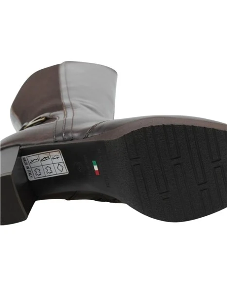 STIVALI TACCO ALTO CON INSERTO ELASTICIZZATO DONNA MARRONE